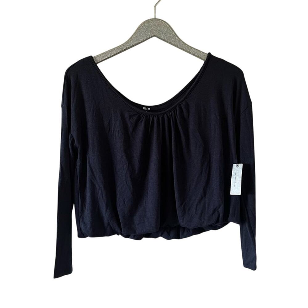 Anthropologie Maeve Navy Blue Long Sleeve Top NEW